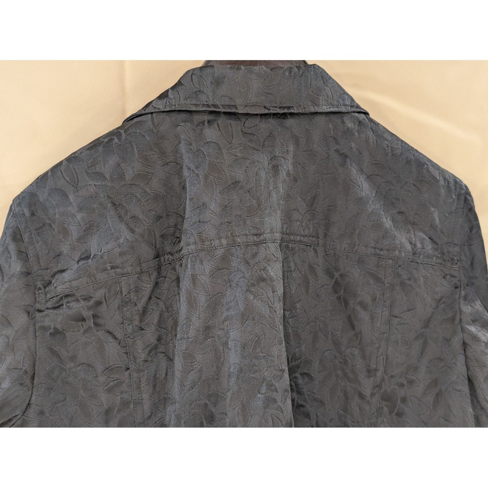 Jones New York Signature Jacket 2X Black Floral Button Up Collared - Picture 5 of 6
